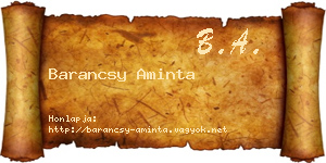 Barancsy Aminta névjegykártya